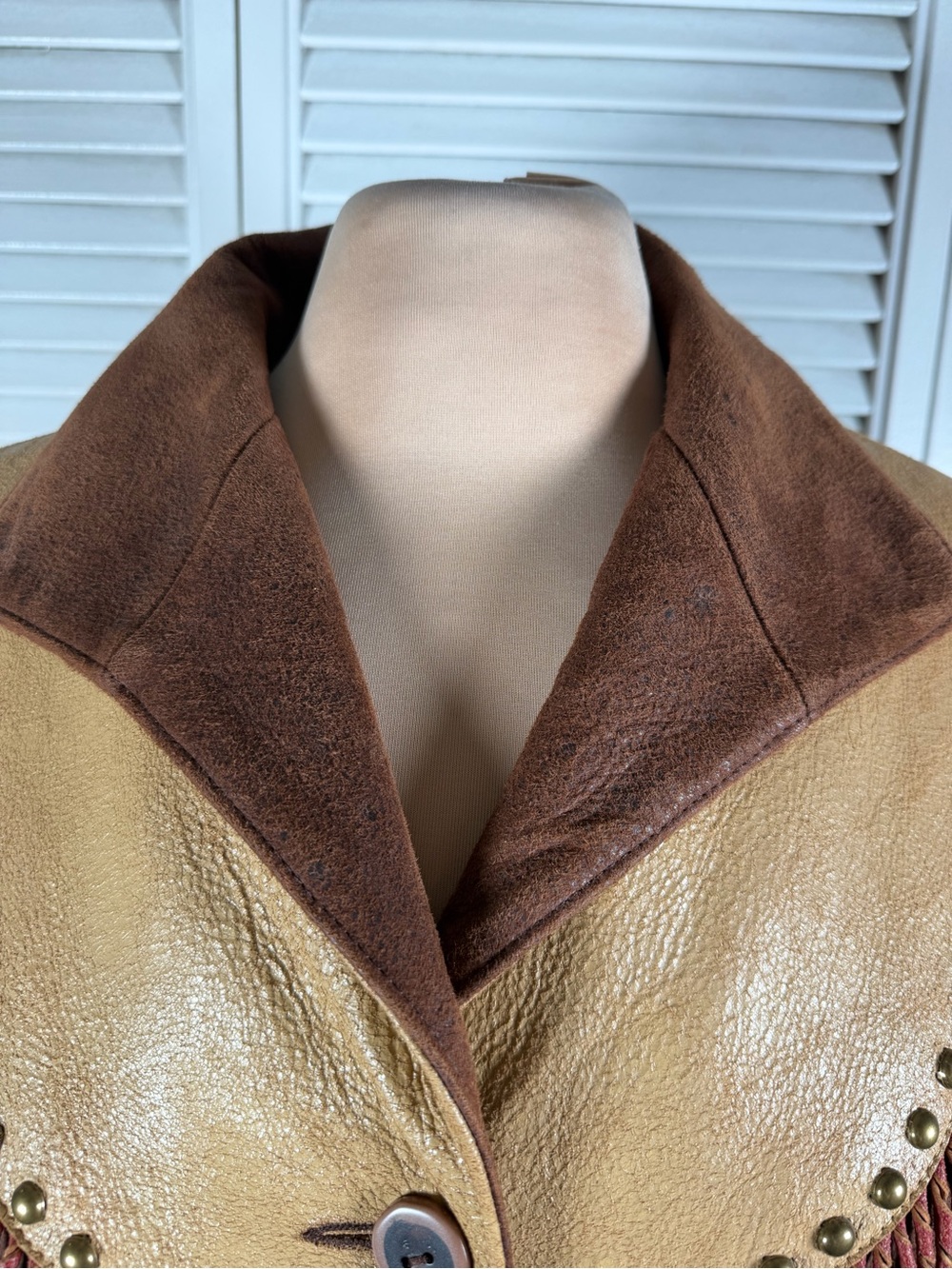 Vintage Scully Leather Fringe Jacket Heart Studded Western Cowgirl Boho M - Picture 4 of 16
